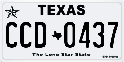 TX license plate CCD0437
