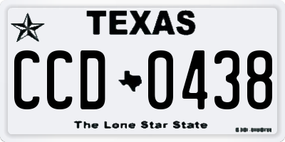 TX license plate CCD0438