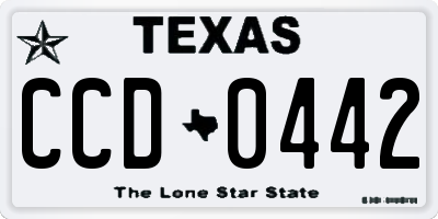 TX license plate CCD0442