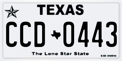 TX license plate CCD0443