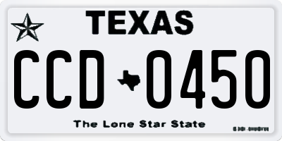 TX license plate CCD0450