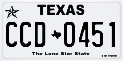 TX license plate CCD0451