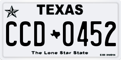 TX license plate CCD0452