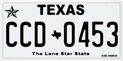 TX license plate CCD0453