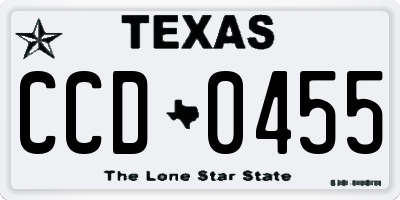 TX license plate CCD0455