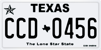 TX license plate CCD0456