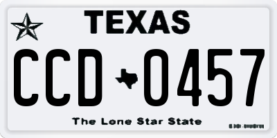 TX license plate CCD0457