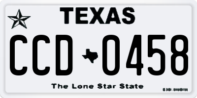 TX license plate CCD0458