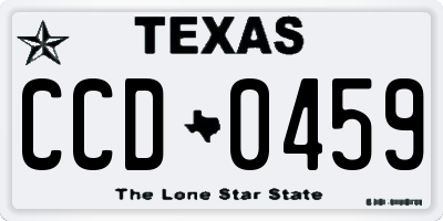 TX license plate CCD0459