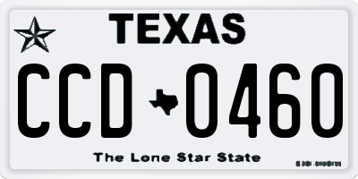 TX license plate CCD0460
