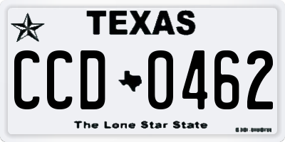 TX license plate CCD0462