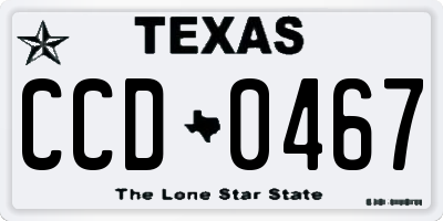 TX license plate CCD0467