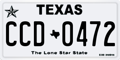 TX license plate CCD0472