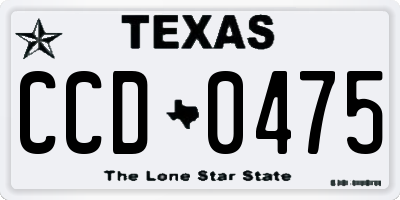 TX license plate CCD0475