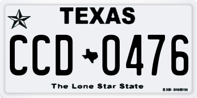 TX license plate CCD0476