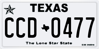 TX license plate CCD0477