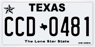 TX license plate CCD0481