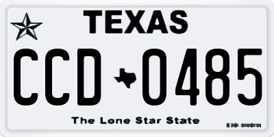 TX license plate CCD0485