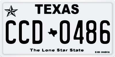 TX license plate CCD0486