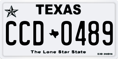 TX license plate CCD0489