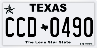 TX license plate CCD0490