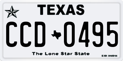 TX license plate CCD0495