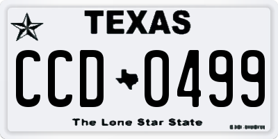 TX license plate CCD0499