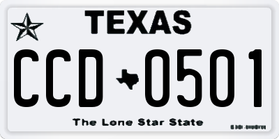 TX license plate CCD0501