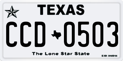 TX license plate CCD0503