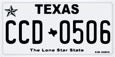 TX license plate CCD0506