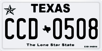 TX license plate CCD0508