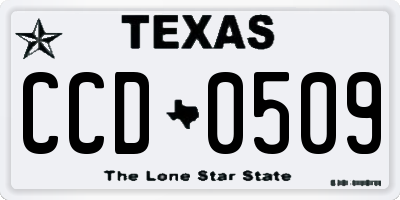 TX license plate CCD0509