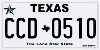 TX license plate CCD0510