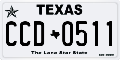TX license plate CCD0511