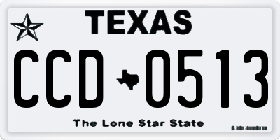 TX license plate CCD0513