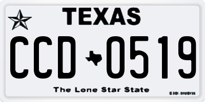 TX license plate CCD0519
