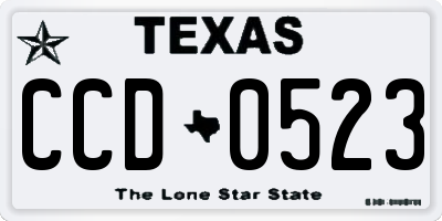 TX license plate CCD0523