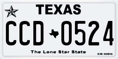TX license plate CCD0524