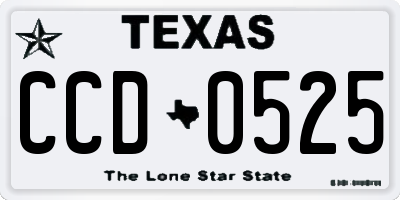 TX license plate CCD0525