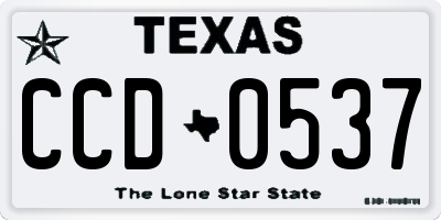 TX license plate CCD0537