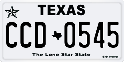 TX license plate CCD0545