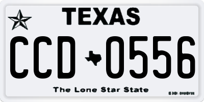 TX license plate CCD0556