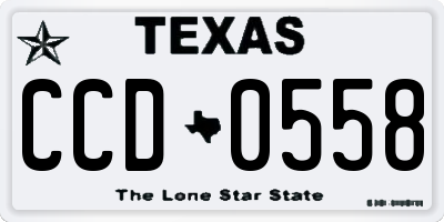 TX license plate CCD0558