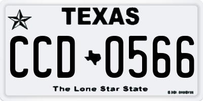 TX license plate CCD0566