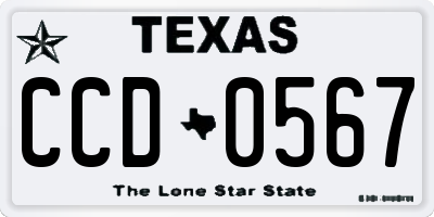 TX license plate CCD0567