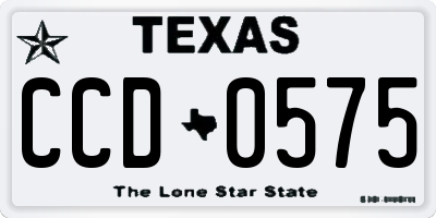 TX license plate CCD0575