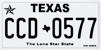TX license plate CCD0577
