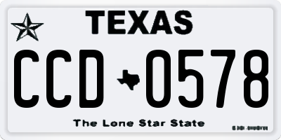 TX license plate CCD0578