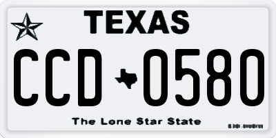 TX license plate CCD0580
