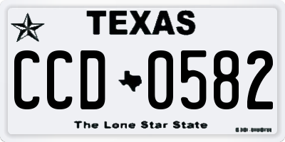 TX license plate CCD0582